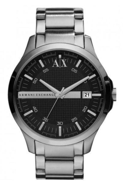 Armani Exchange Hampton AX2103 Men's Chronograph Watch – Black Dial with Silver-Tone Stainless Steel Strap