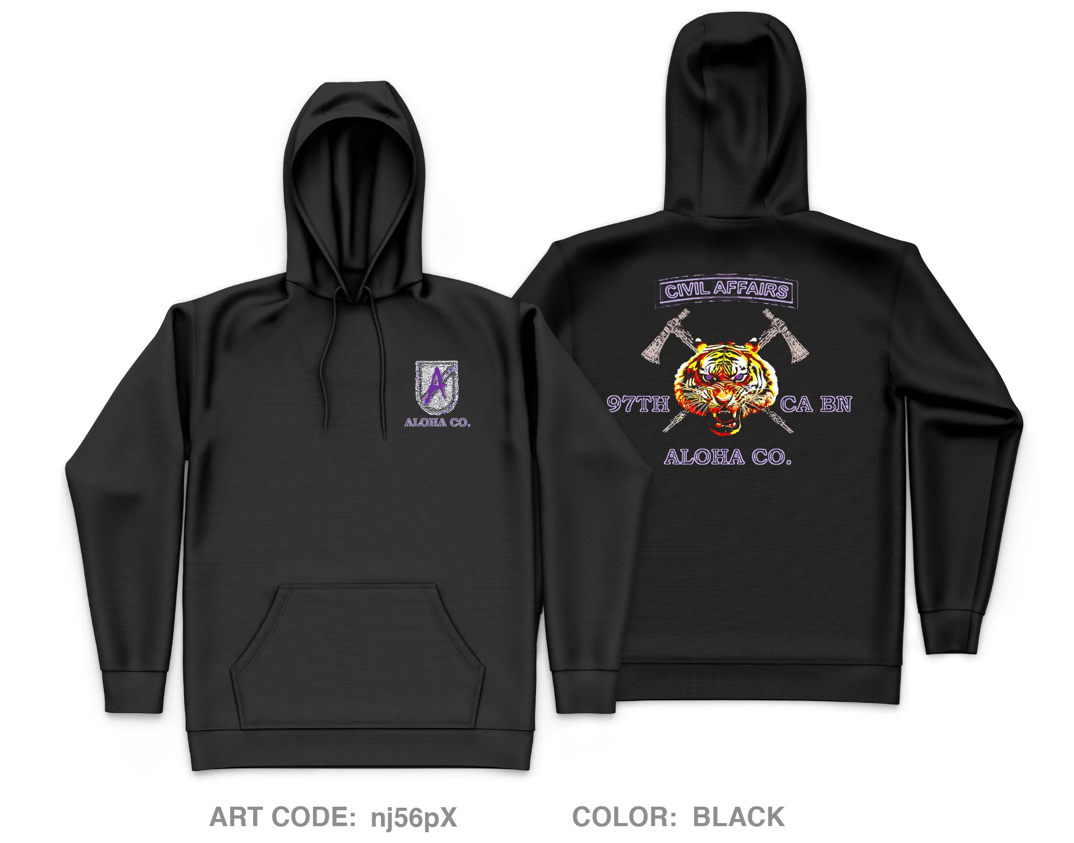 A Co 97th Civil Affairs BN Core Men's Hooded Performance Sweatshirt - nj56pX