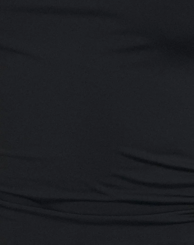 Chuya Cowl Back Top in Slinky Black