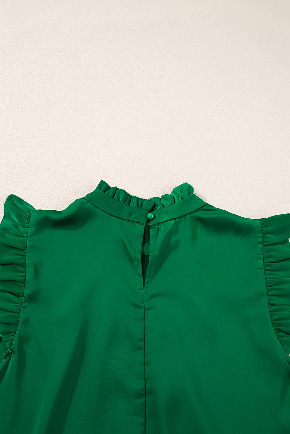Mock Frilled Trim Sleeveless Top